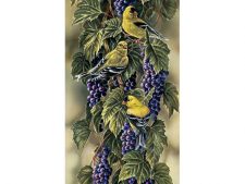 نخ و نقشه تابلو فرش دستباف طرح خوشه انگور و پرنده ها - کد 1074