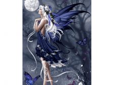 نخ و نقشه و مصالح کامل آماده بافت تابلو فرش طرح دختر ماه (فرشته) - کد 3264